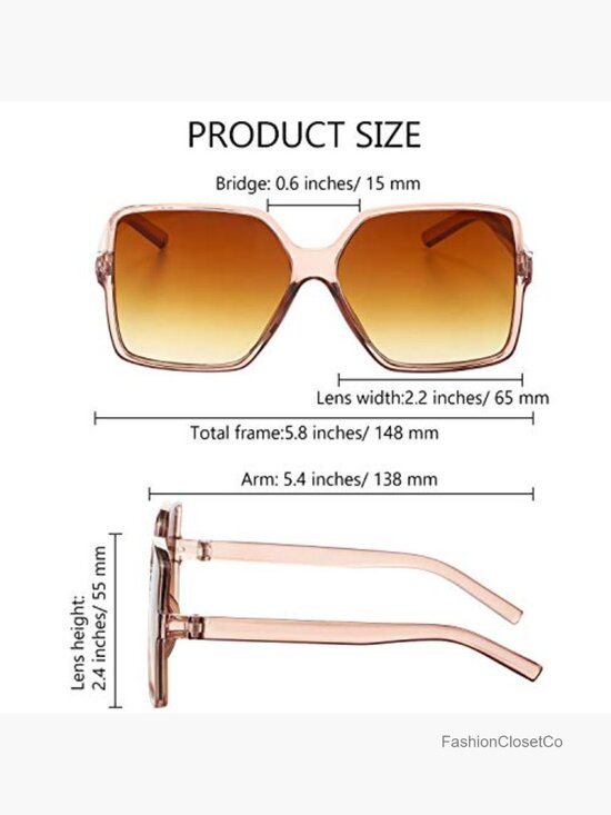 Oversized Square Sunglasses for Women Men Unisex 3 Pairs main image 5